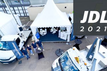 France Elévateur at JDL, view from the top of their booth