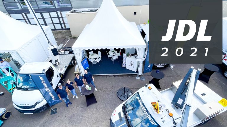 France Elévateur at JDL, view from the top of their booth